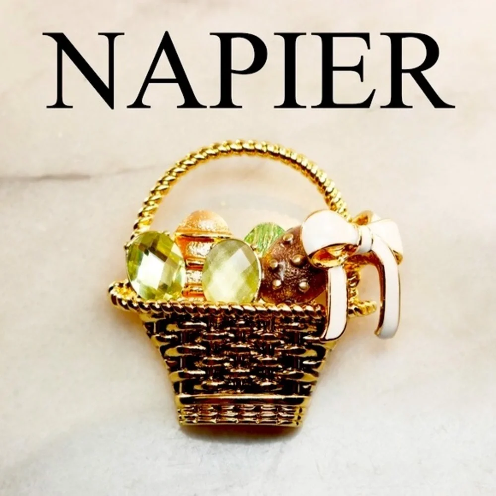 Napier Easter Eggs in Basket Brooch